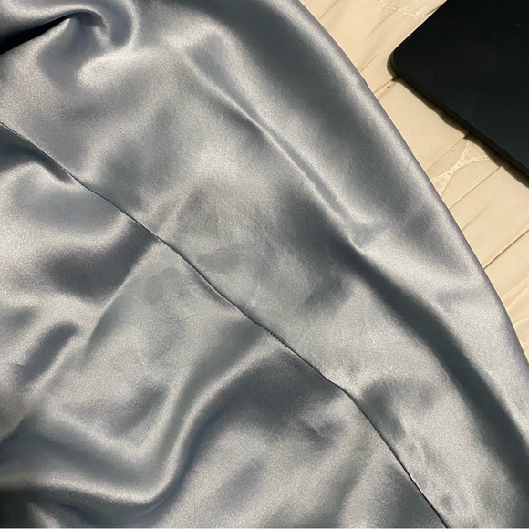 Reformation Casette Sleeveless Silk Midi Dress Cross Back Size 4 Light Blue - Picture 7 of 10